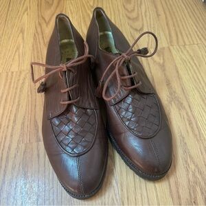 Bottega Veneta Lace Up Brown Leather Shoes size 38